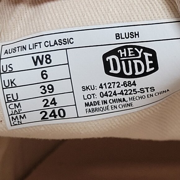 Hey Dude Austin Lift Classic Mule Shoe Women Size 8 Blush Suede Slip On Platform - Picture 8 of 14